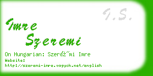 imre szeremi business card